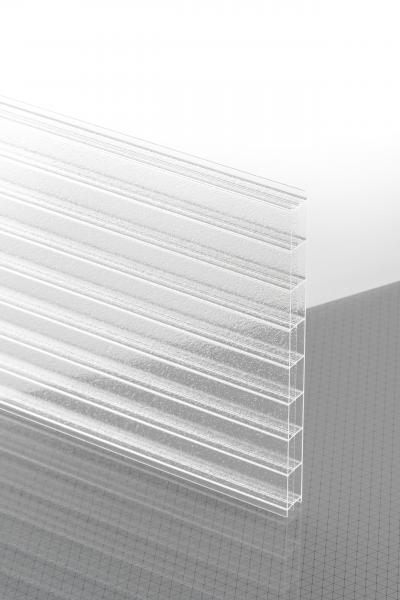 PLEXIGLAS® proTerra incoloro 0RS12 Plancha doble alveolar transparente absorbe rayos UV