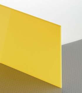 PLEXIGLAS® GS Gelb 1H01 GT Platte lichtdurchlässig transluzent hochglänzend UV absorbierend