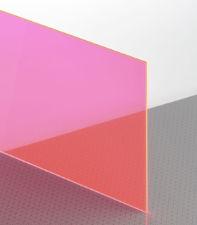 PLEXIGLAS® GS Rot 3C02 GT Platte Blickdurchlässig transparent fluoreszierend UV absorbierend