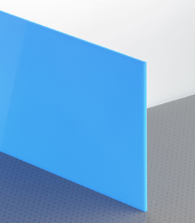 PLEXIGLAS® XT Blau 5N370 GT Platte lichtdurchlässig transluzent hochglänzend UV absorbierend